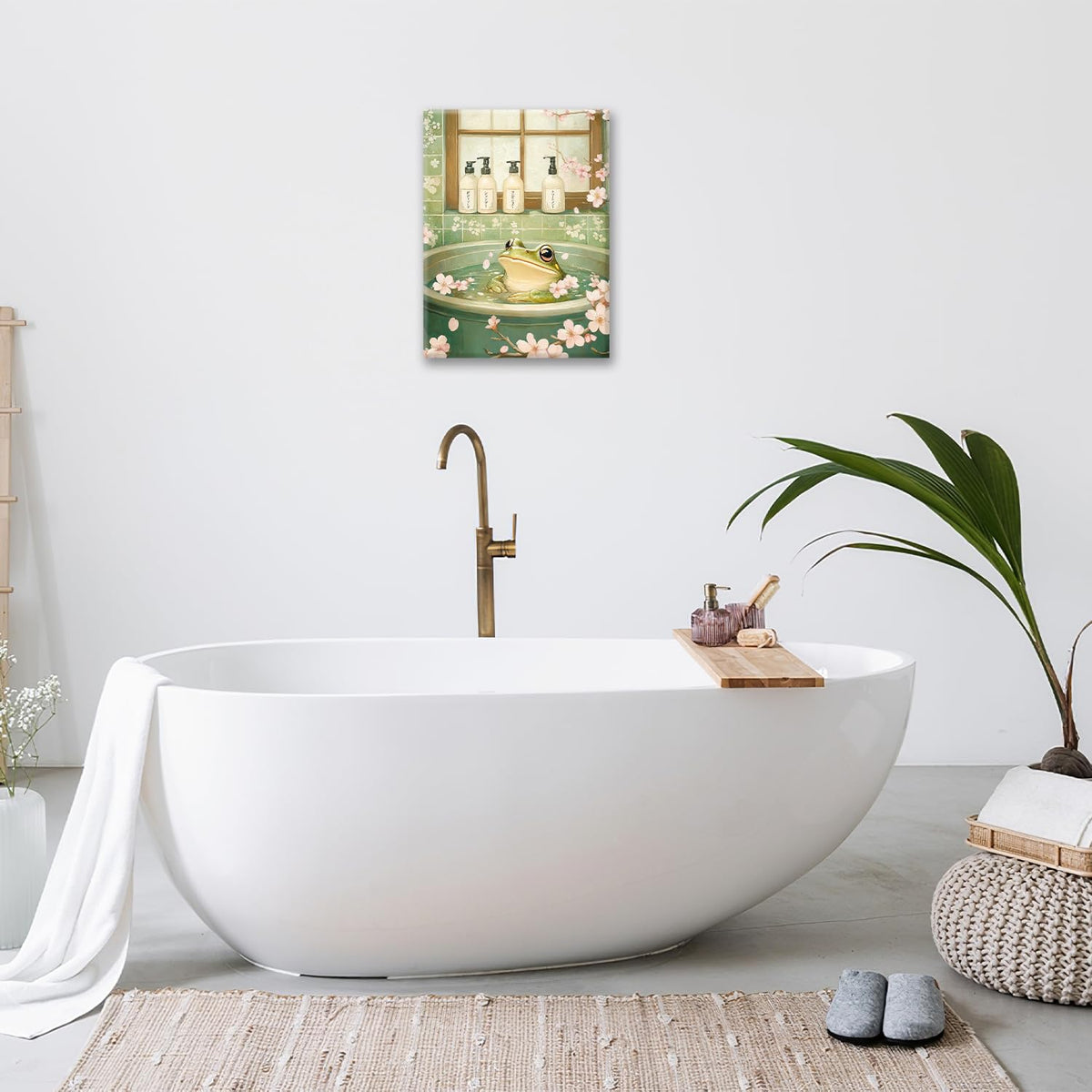 Japanese Wall Art (Bath Frog 1 / 12L" x 16W")
