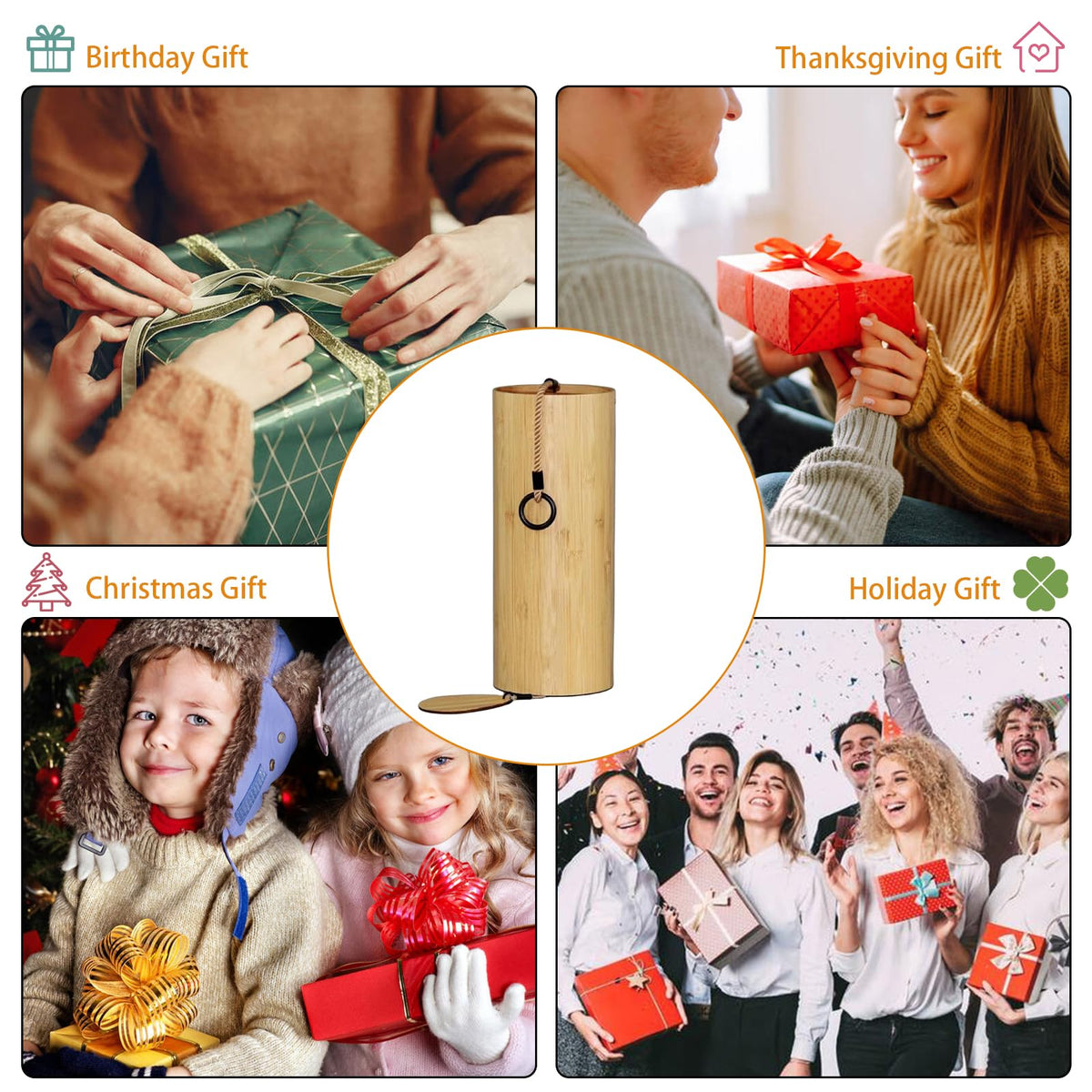 Bamboo Wind Chimes for Sound Healing Windchime for Meditation Home & Garden Decoration as Gifts G