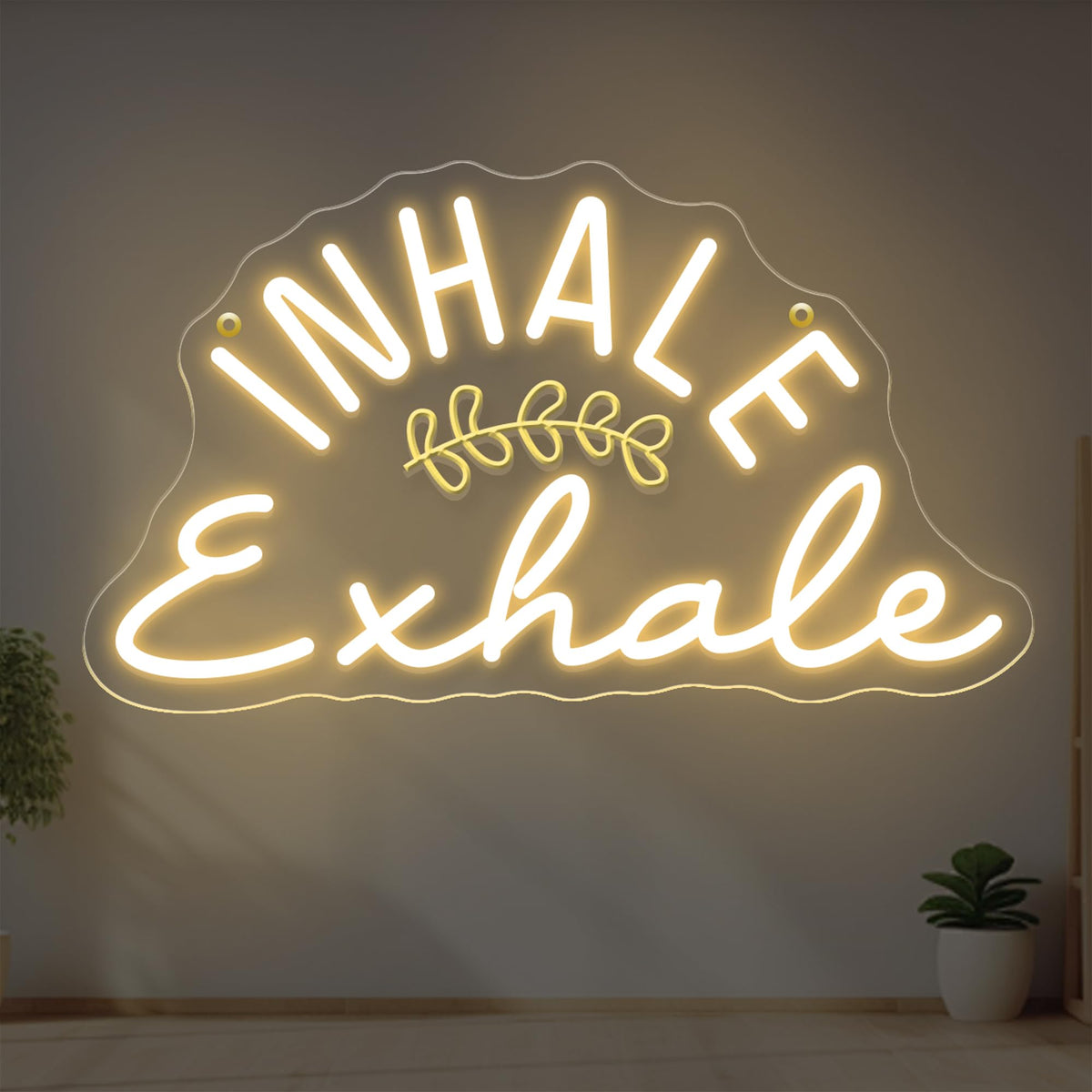 Inhale Exhale Neon Sign (Warm white)