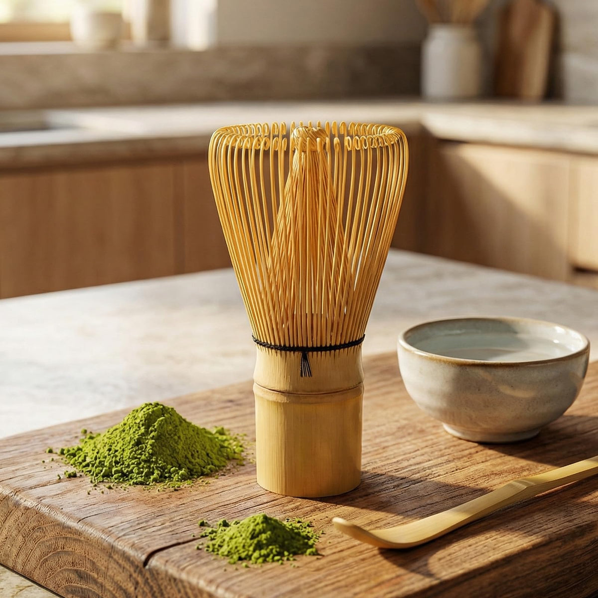 Matcha Whisk Handcrafted Bamboo Whisk for Matcha Powder (Yellow*2)