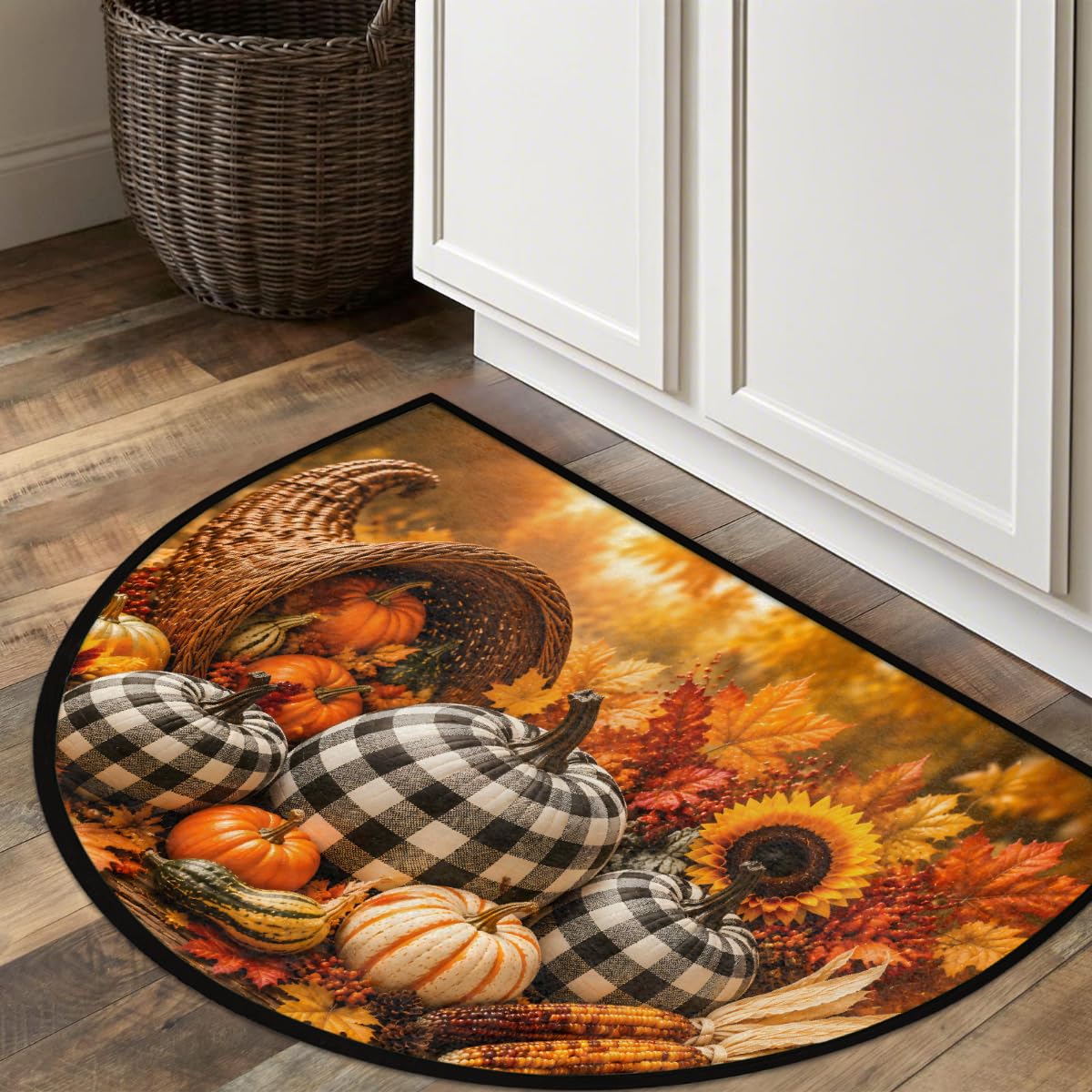 Autumn Half Round Door Mat Outdoor Welcome Entrance Doormat A13 (B-23 Autumn)