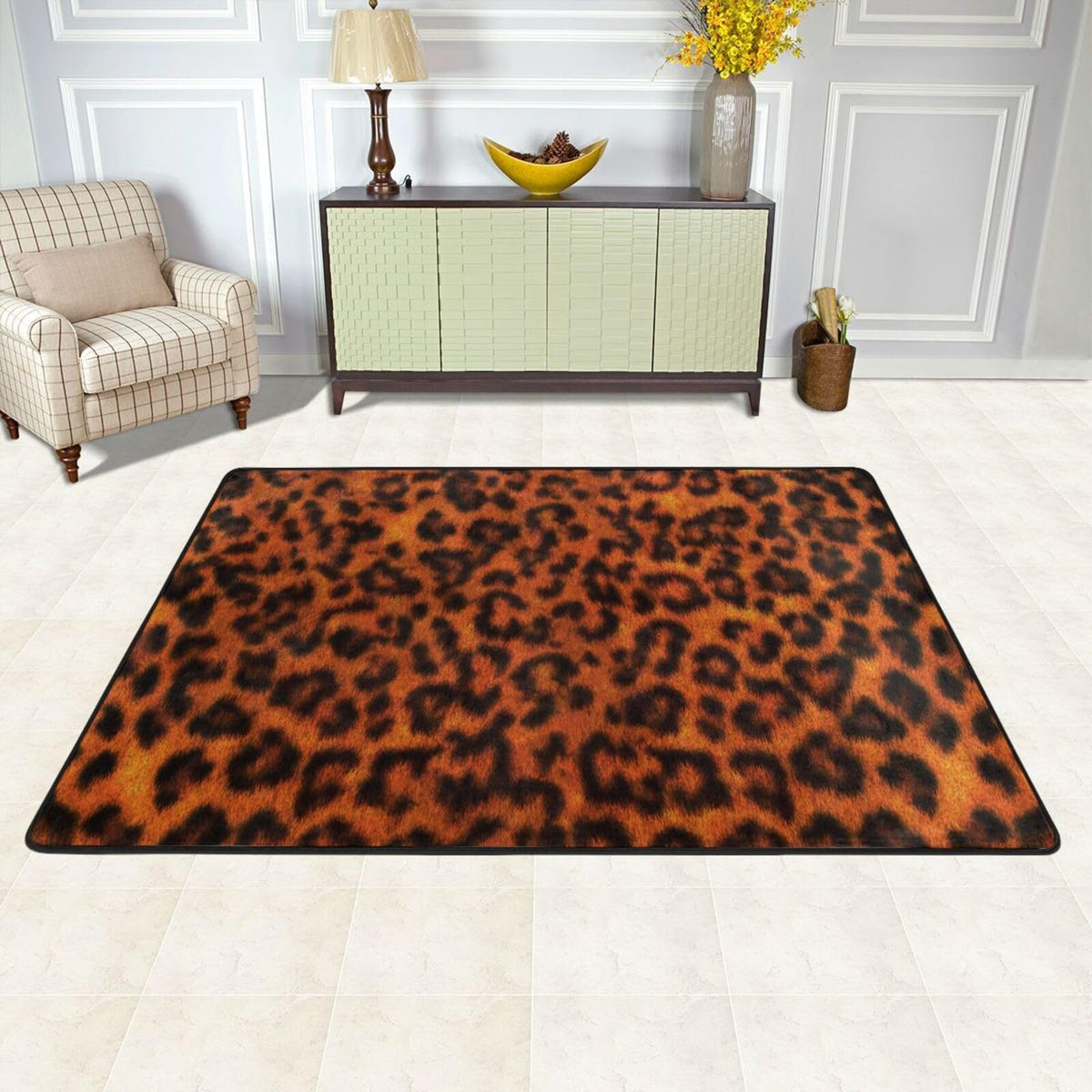 Leopard Print Bath Mat Non (2' X 3'(Rectangular) / Leopard Print)
