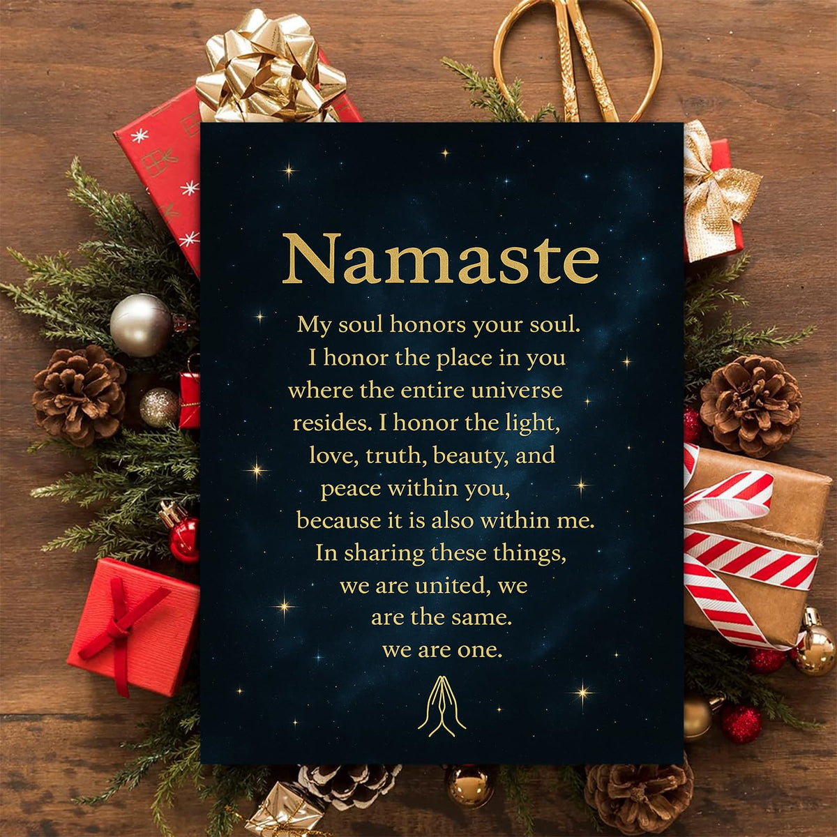 Yoga Canvas Wall Art Inspirational Namaste Definition Print zen Positive Meditation Canvas Painting Home Bedroom Wall Decor Framed Gift Framed 12 * 18 Inch (18"L x 12"W / White 9)