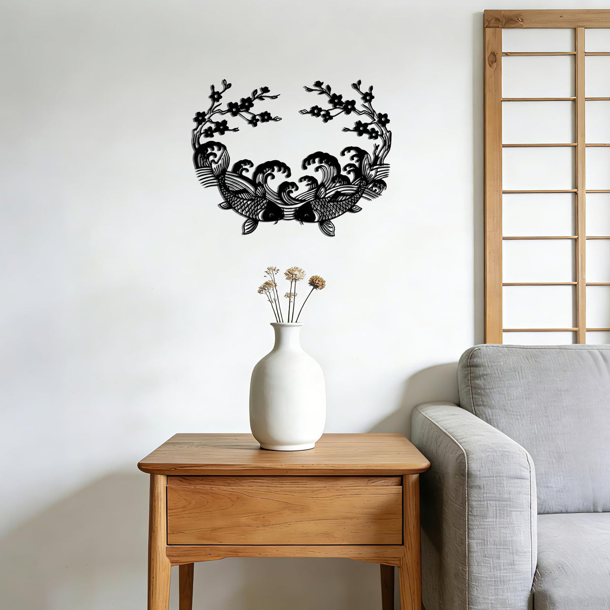 Koi Fish & Cherry Blossom Metal Wall Art (Koi fish)