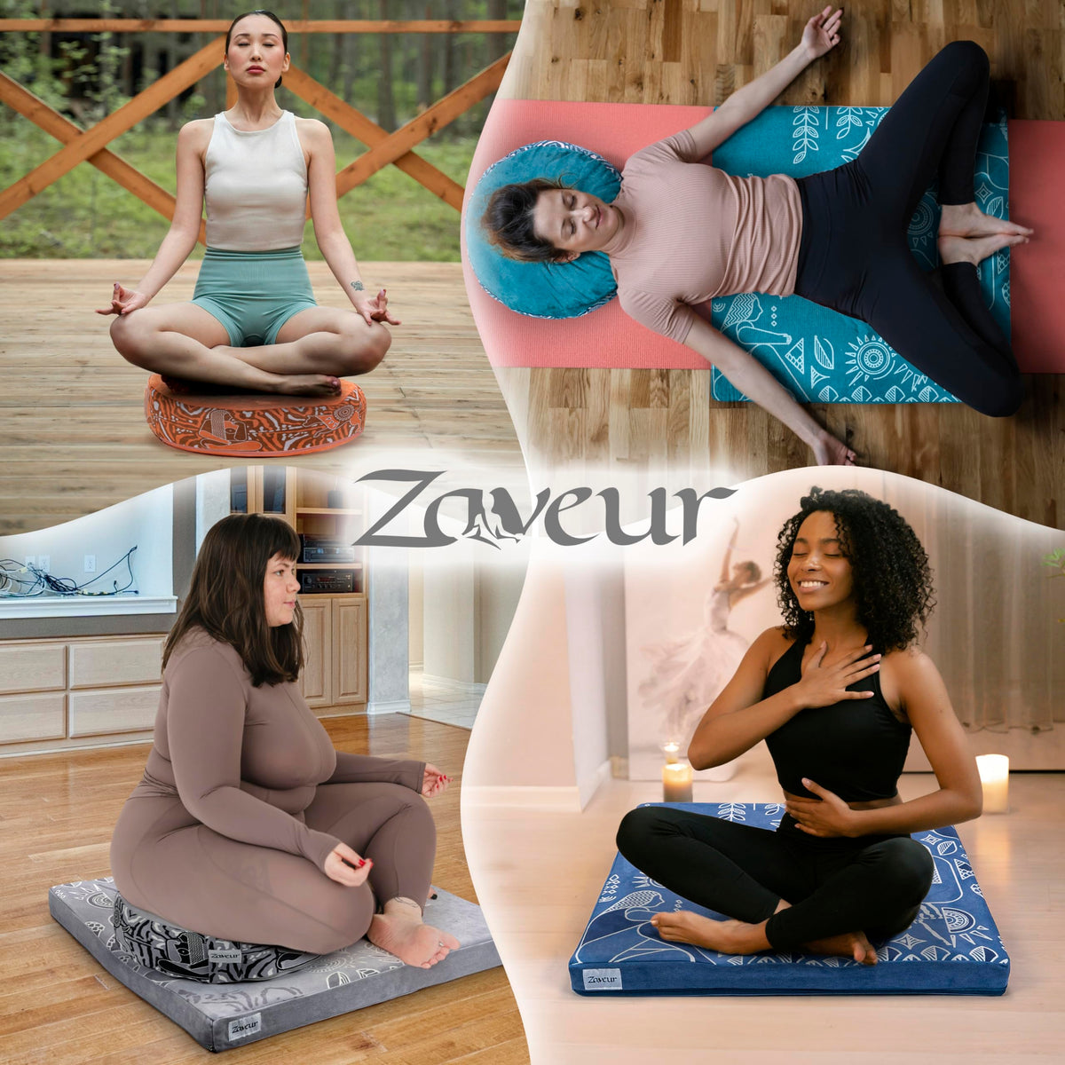 Royal Court Zafu Meditation Cushion (Gray)