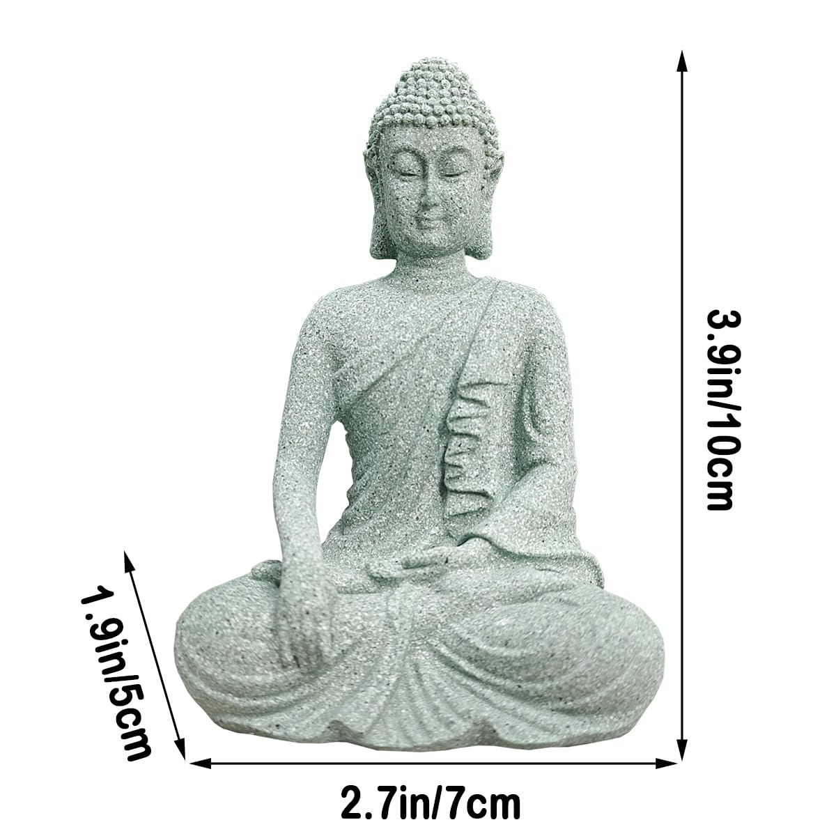 Aquarium Buddha Statue Asian Japanese Fish Tank Decoration Zen Buda Figurines Stone Buddha Sculpture Ornaments for Fish Tank (B)