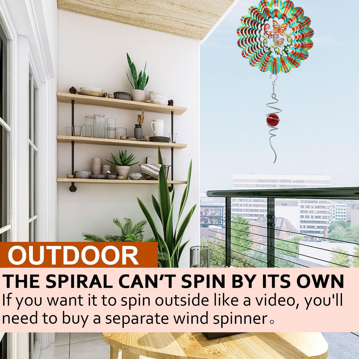 Wind Spinner Tail with Red Glass Orb (003-red)