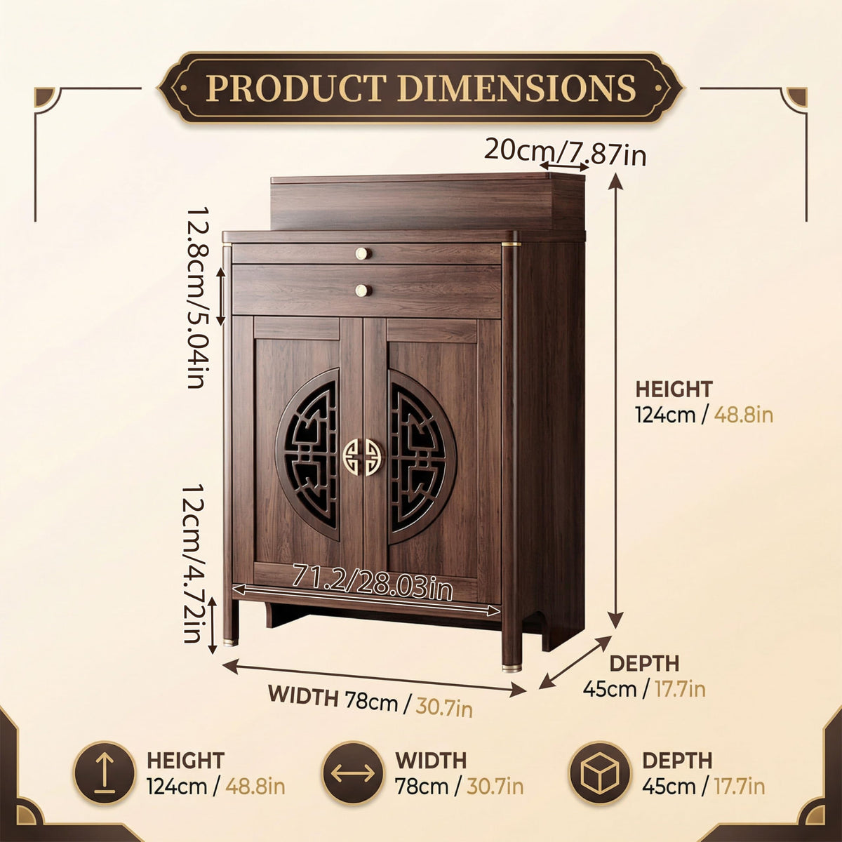 Personal Shrine Altar Table (30.7*17.7*48.8in)