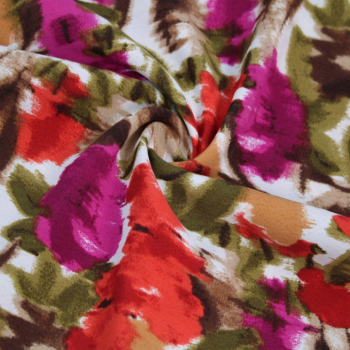 58" Wide Printed 100% Polyester Moroccan Fabric by The Yard (1 Yard / Ivory Spicy Orange #2842)