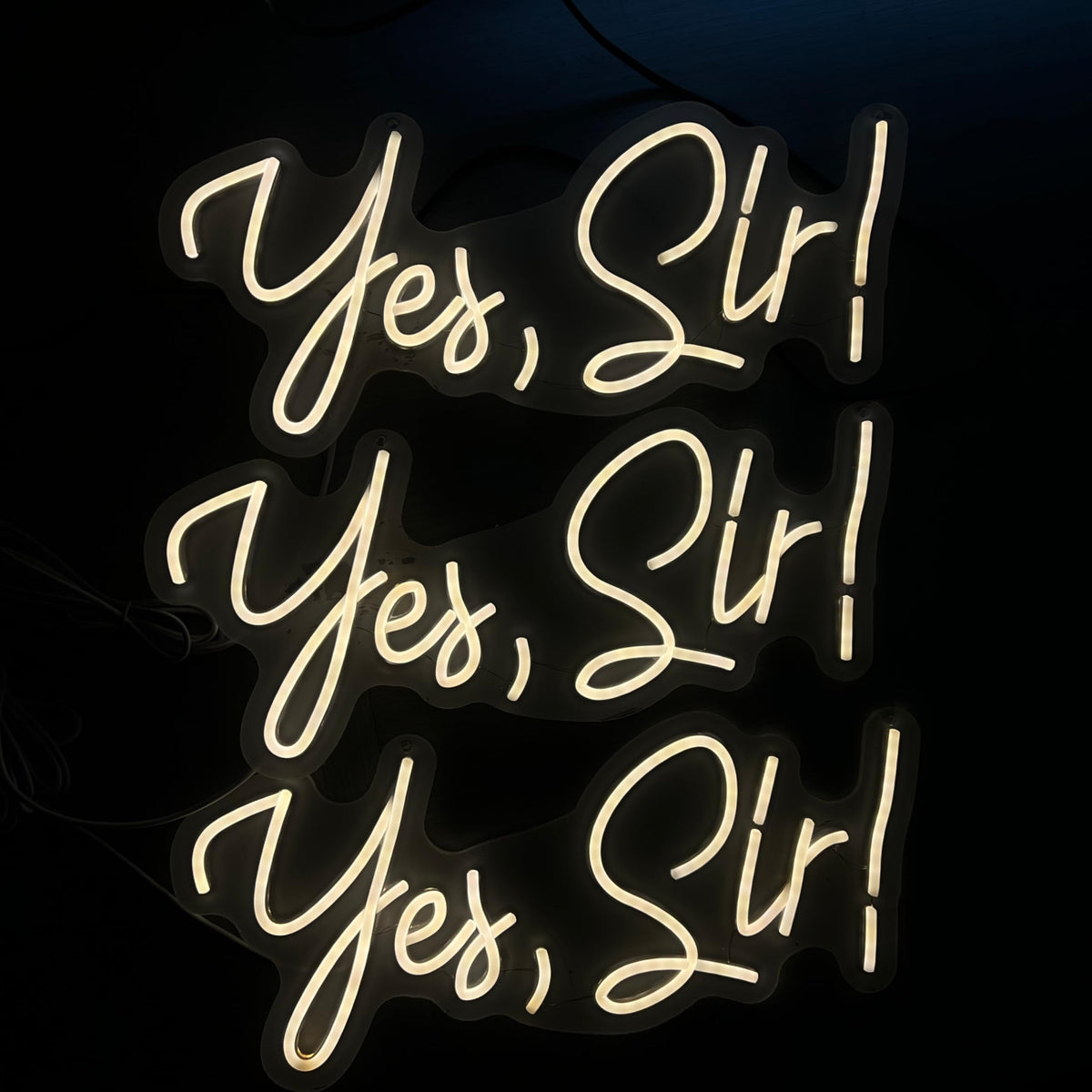 Yes Sir Neon Sign Motivational Quote LED Wall Decor (yes sir-Warm White)
