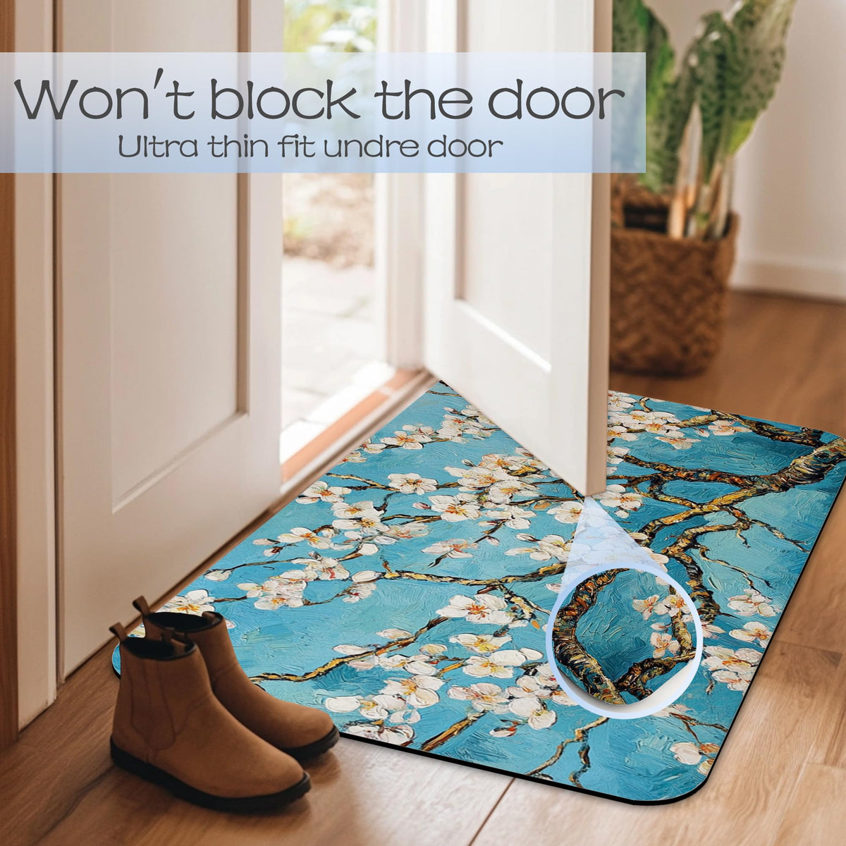 Bathroom Rug 29.5"x17" (Blossoming Almond Tree)