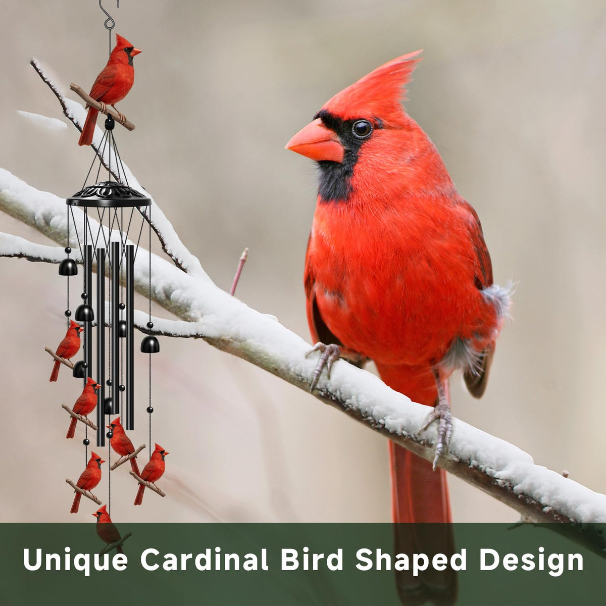 Cardinal Wind Chimes for Outside (Cardinal)