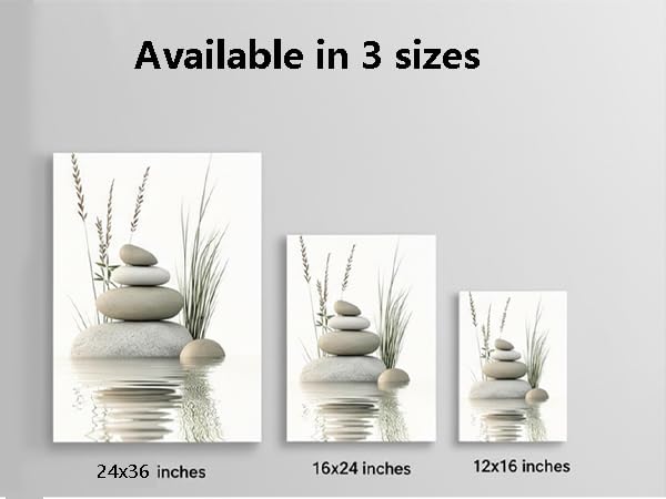 Zen Bathroom Canvas Wall Art (Canvas Zen / 36"L x 24"W)