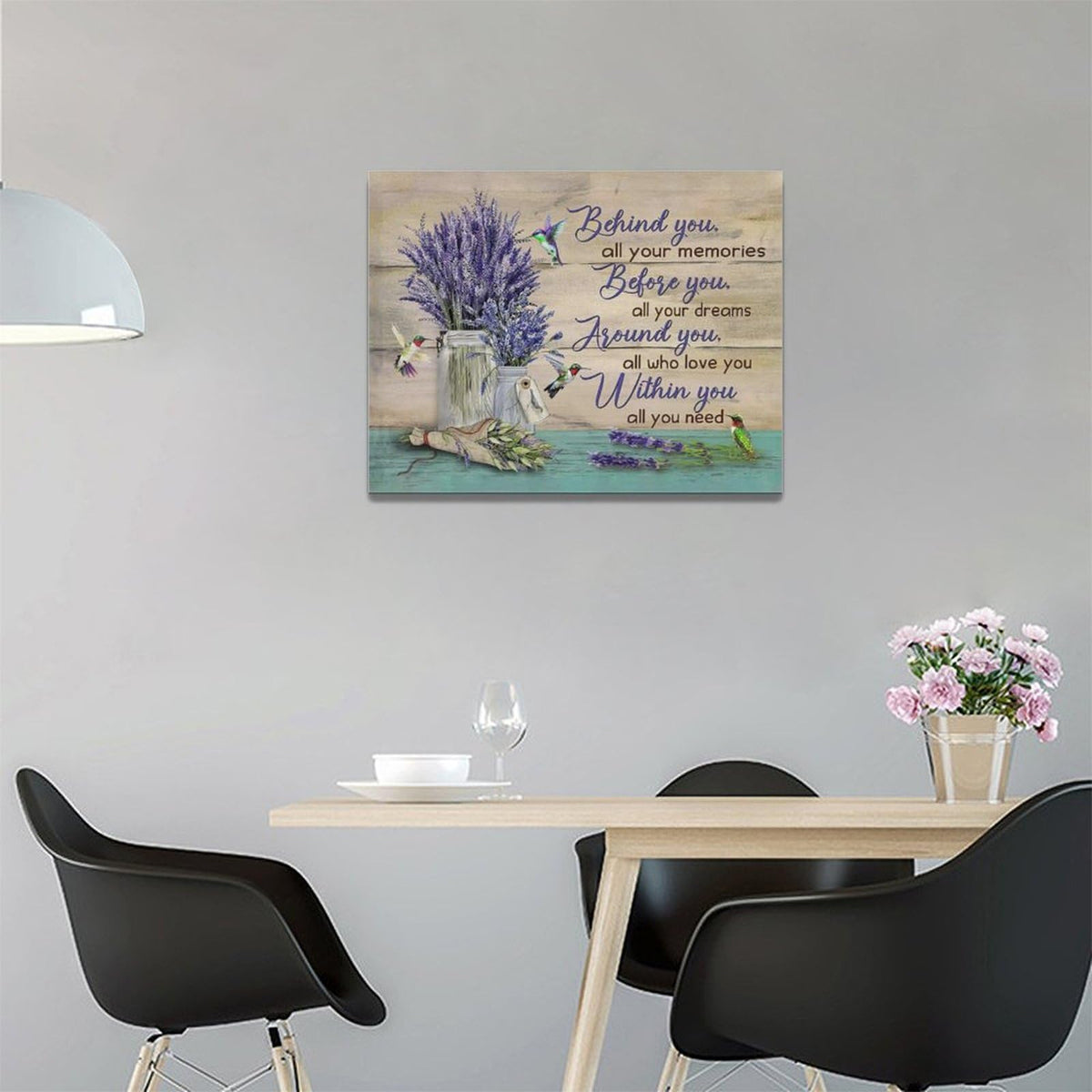 Lavender Wall Art Lavender Pictures Wall Decor Purple Floral Canvas Prints Flower Decorations Farmhouse Painting Framed Country Artwork Office Home Decor For Bathroom Bedroom Dining Living Room 24"x16" (Lavender / 24L" x 16W")