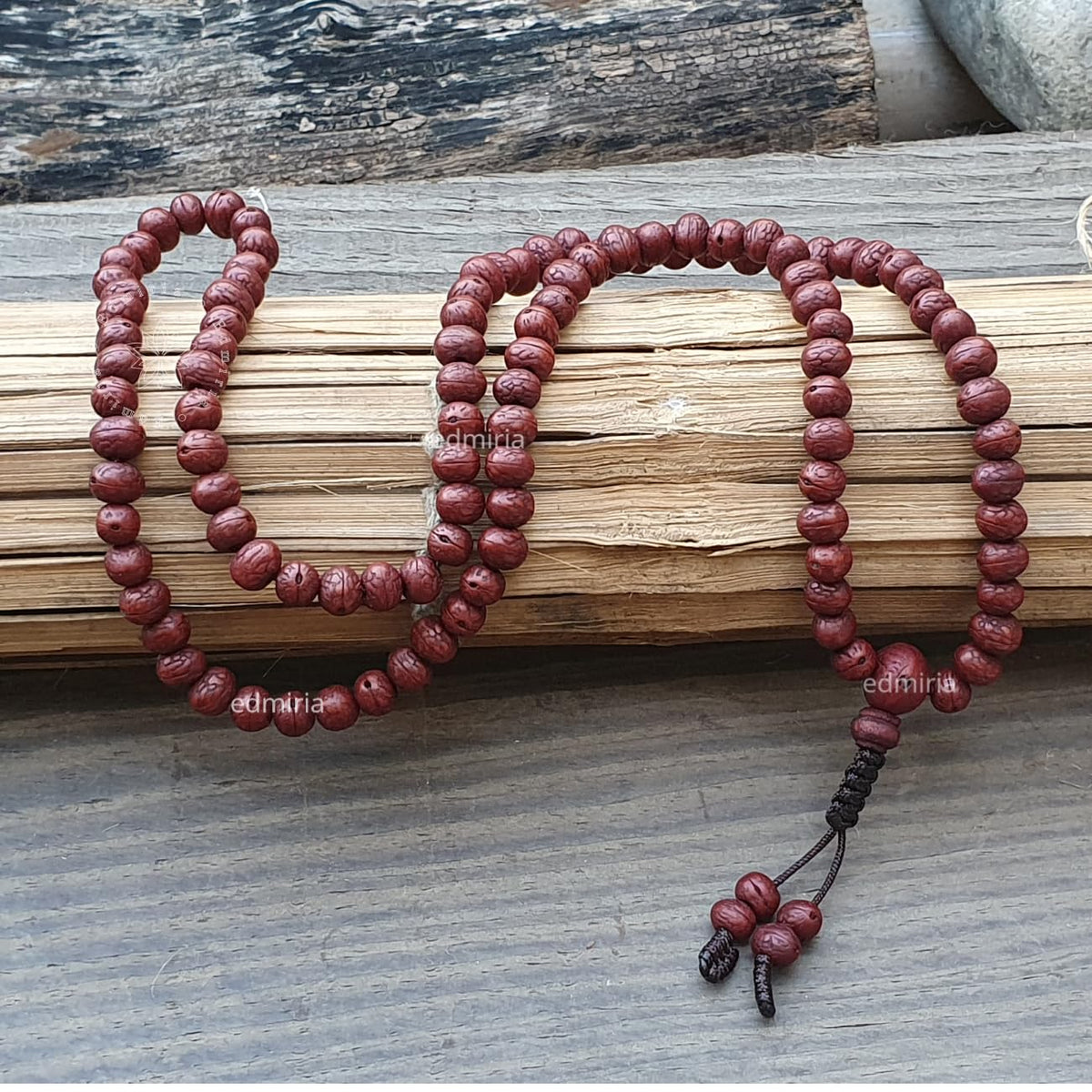 Nepali Antique Red Raktu Seed Mala 108 Beads (Nepali Antique Red Raktu)