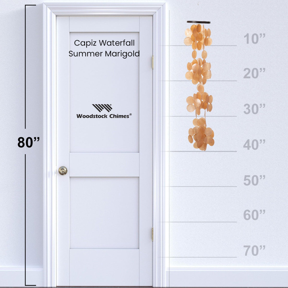 Capiz Waterfall Wind Chime (40 Inches Summer Marigold)
