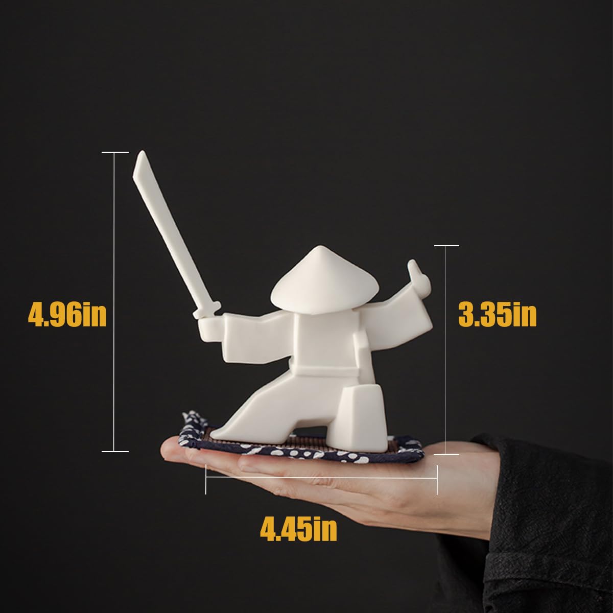 EAEMDY Samurai Figure Figurine Japanese Warrior Statue Decor for Table Room (3. White A+b+c)