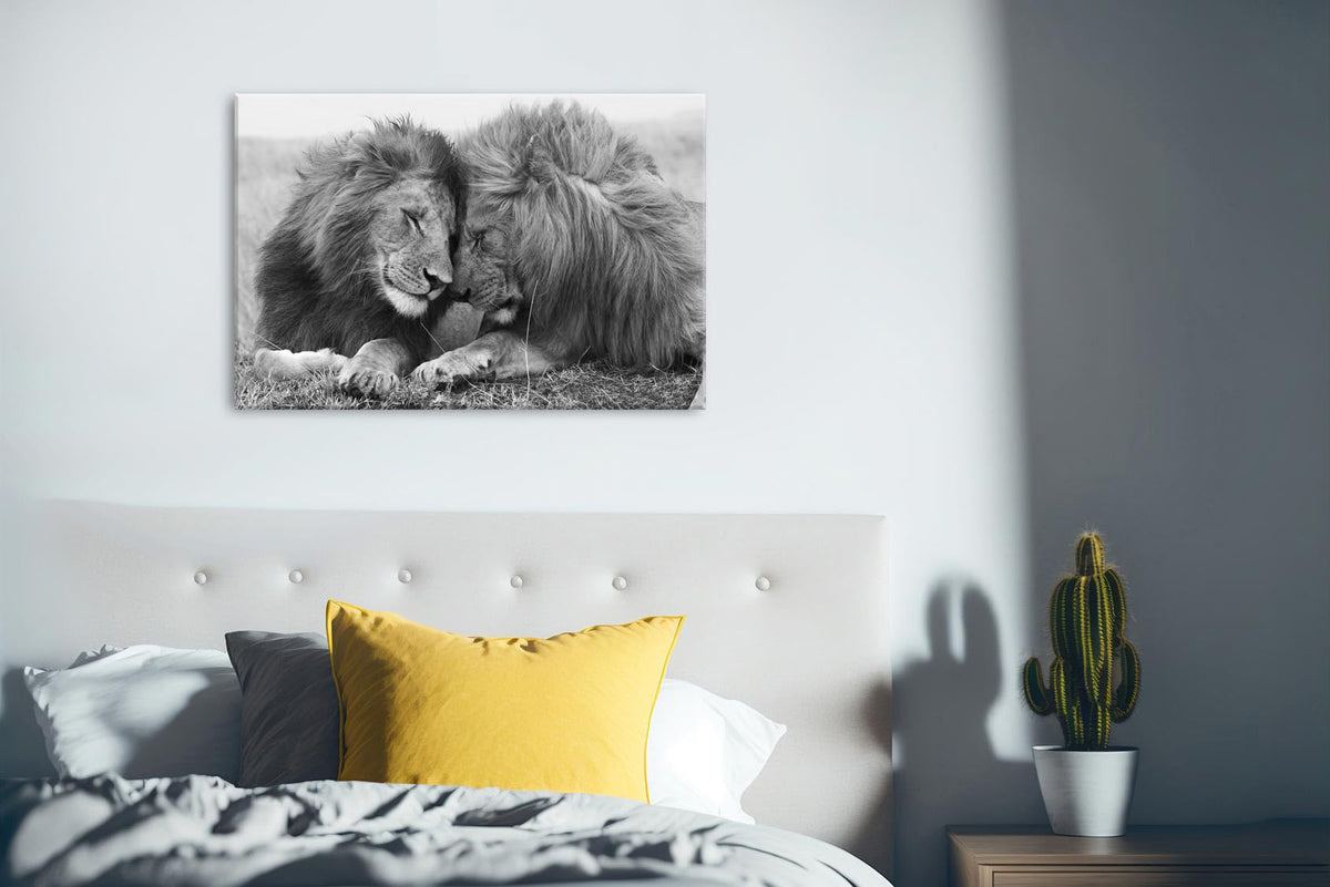 Lion Canvas Wall Art Black and White Lioness Pictures Bathroom Decor Minimalist Wild Animals Poster Prints Painting Grey Portrait Artwork for Living Room Office Decorations 16x24" (24"L x 16"W / BKLION)