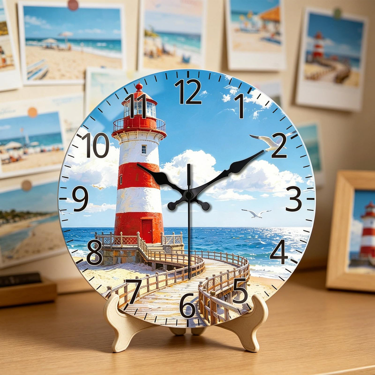 Summer Lighthouse Wall Clocks Battery Operated (Summer Lighthouse)