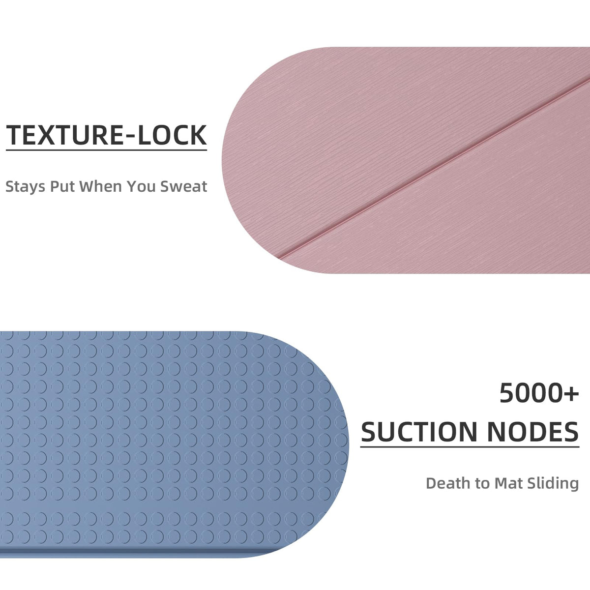 Foldable Yoga Mat (Dusty Pink + Silver Blue)