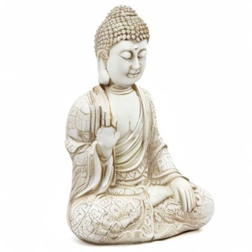 Buddha statue for home decor accents (White)