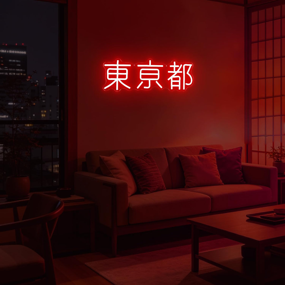 Tokyo Neon Sign Dimmable 東京都 Led Sign Cyberpunk Anime Neon Lights Japanese City Led Wall Decor Japanese Kanji Neon Wall Art Travel Gift for Japan Lovers (TokyoTo)