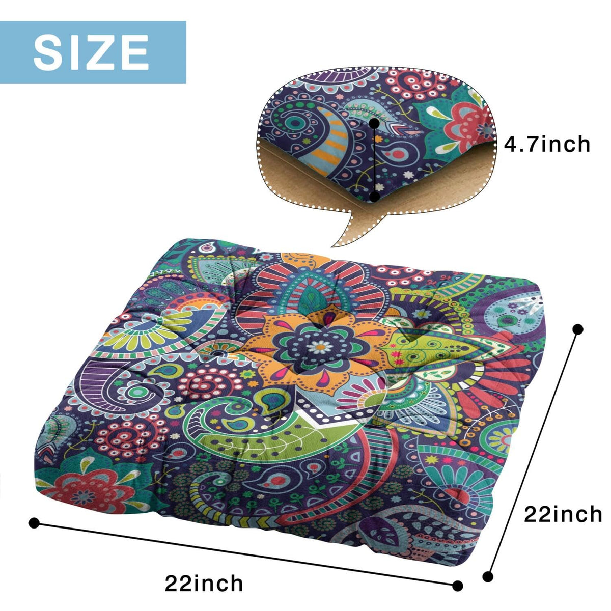 Meditation Cushion (Paisley / Square)