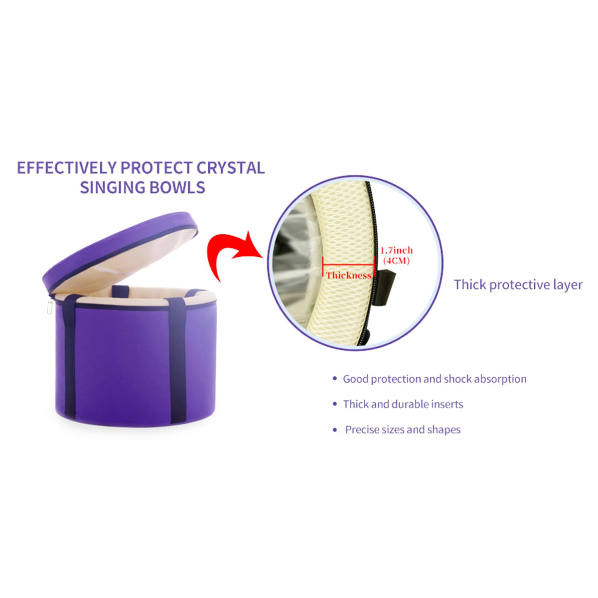 10 Inch 432 Hz F Note Crystal Singing Bowl with Carrier Case (432hz / 10 inch F NOTE)