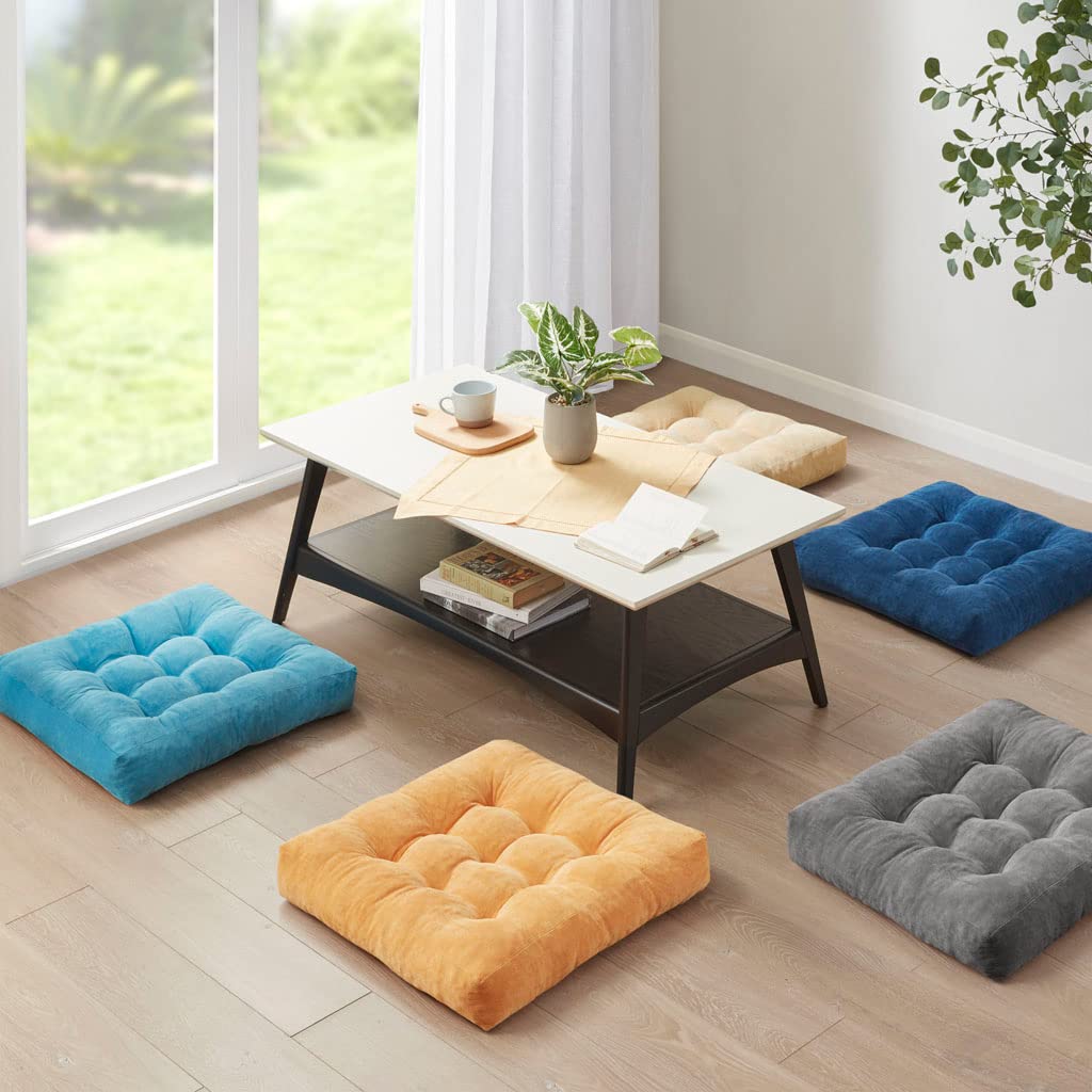 Large Floor Pillows for Adults (1 Pack / Square | Yellow | 1 Pack)