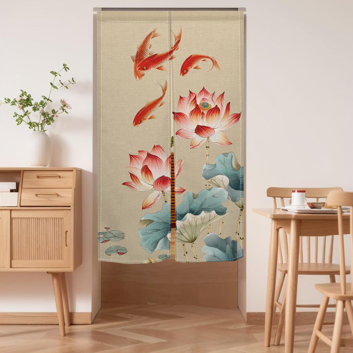 Japanese Noren Doorway Curtain (Pink)