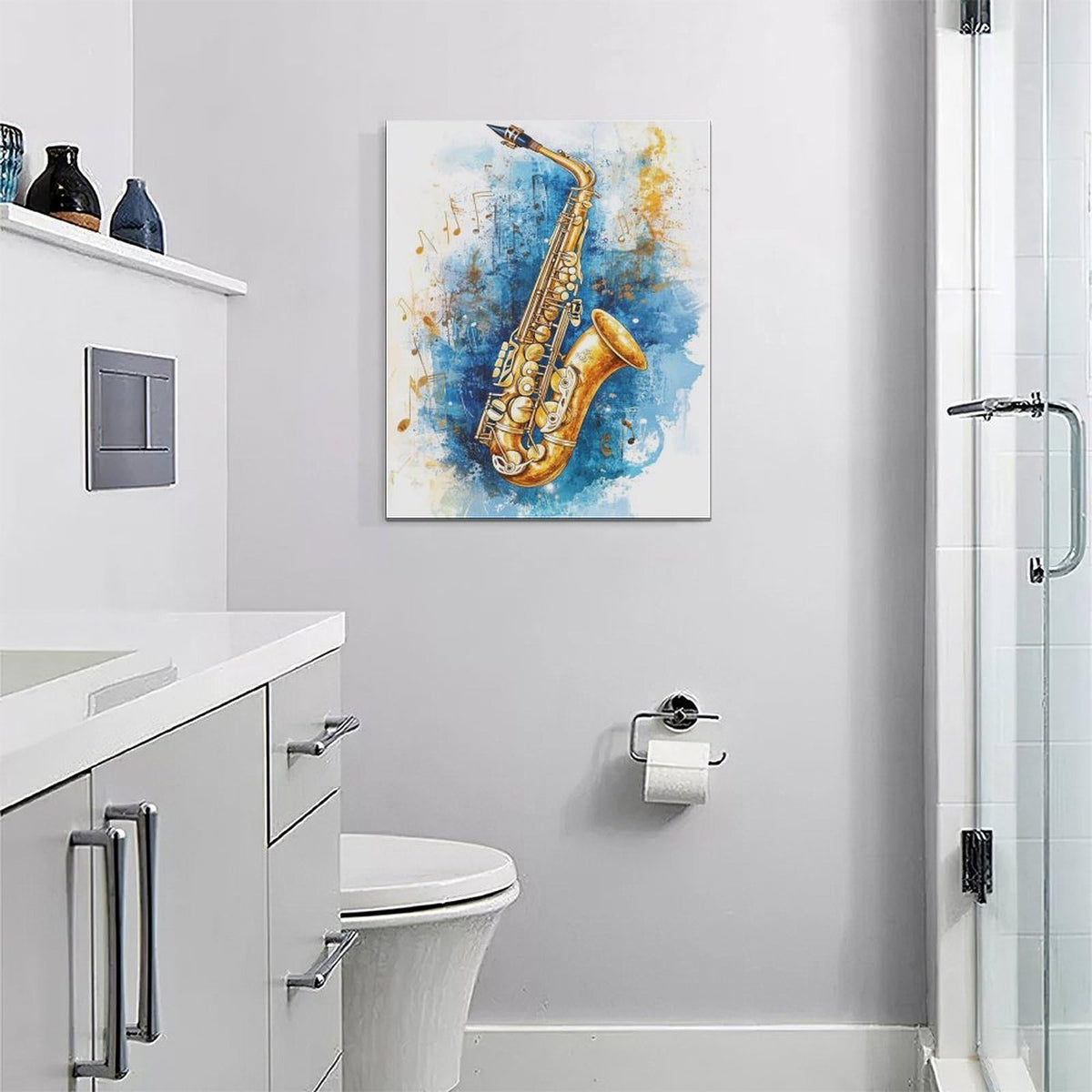 Music Theme Wall Art (20"L x 16"W / Sax)