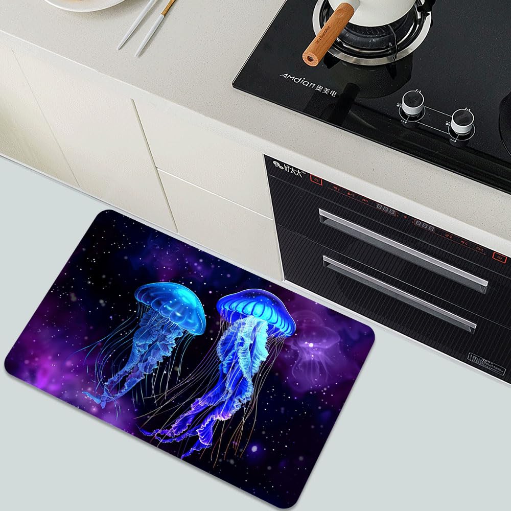 Bath Mat Bathroom Rug (Starry Jellyfish- / 1'8" x 2'8" (Rectangular))