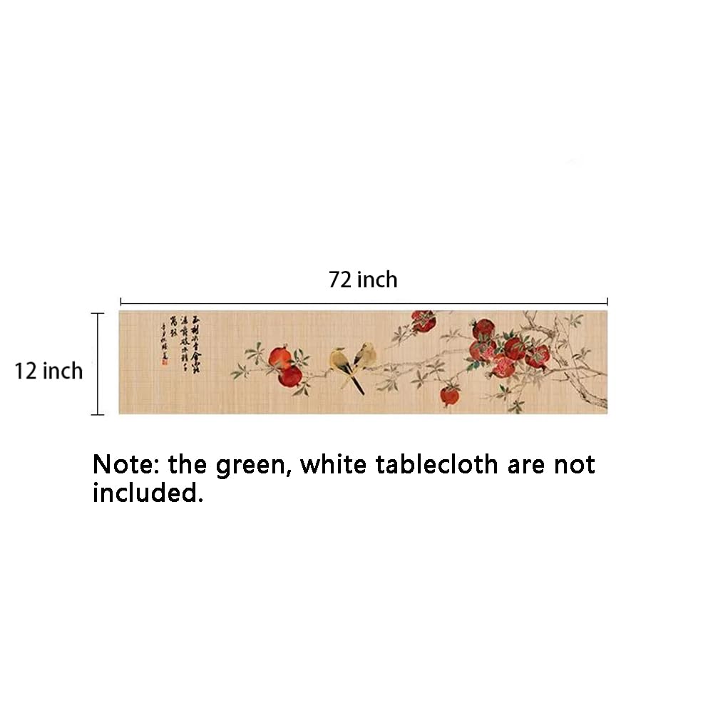 Asian Style Bamboo Table Runner (Pomegranate / 12x72 Inch)