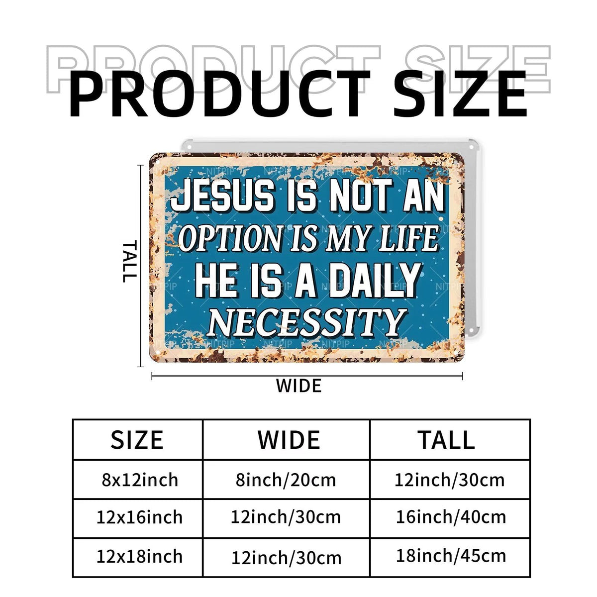 Christian Prayer Metal Tin Sign Jesus Wall Sign Jesus Is Necessary Wall Art Prayer Motivational Positive Quotes Gifts Wall Sign for Church Home Bedroom Decor Gifts 12x16 Inch (Jesus Is Necessary / 12x16 Inch)
