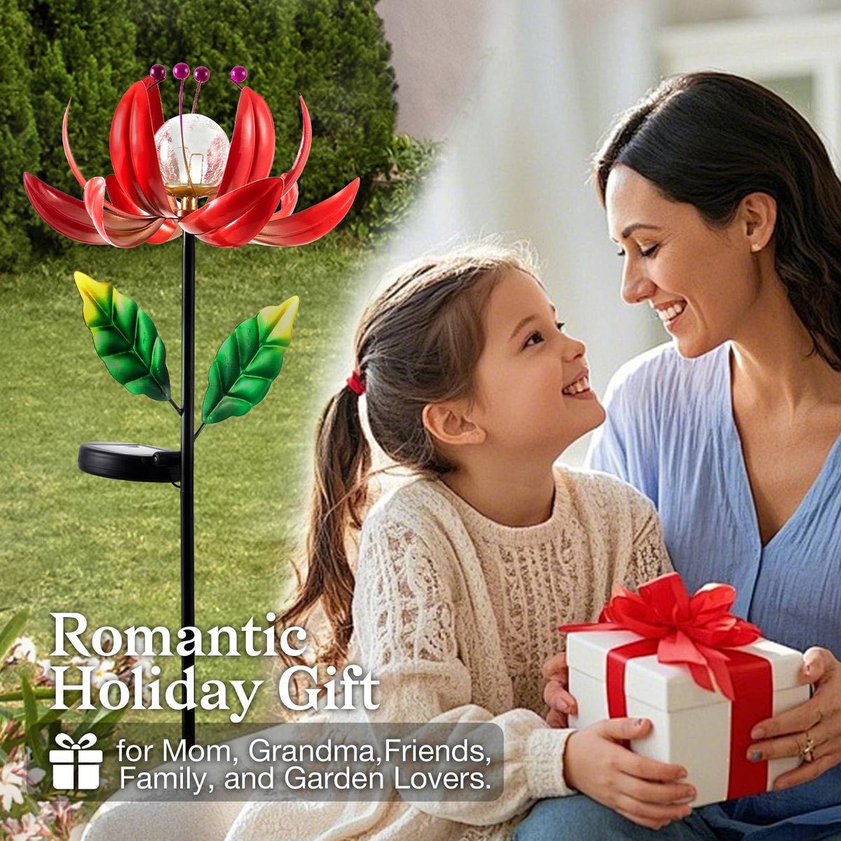 Solar Lights Outdoor Wind Spinners (Red-standard)