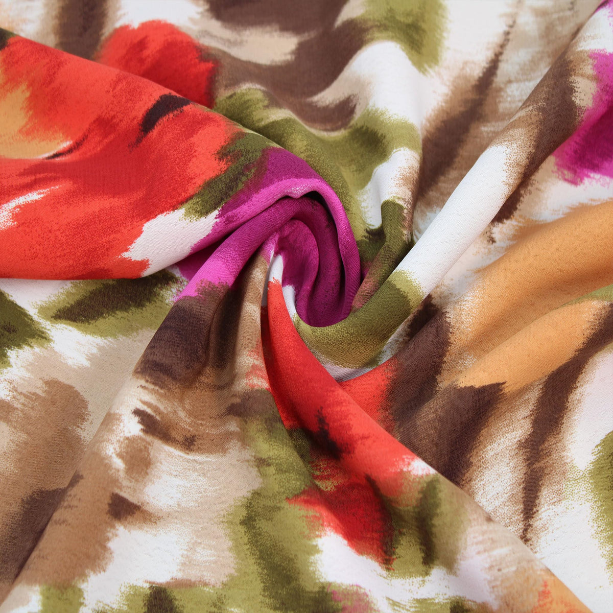 58" Wide Printed 100% Polyester Moroccan Fabric by The Yard (3 Yards / Ivory Spicy Orange #2809)