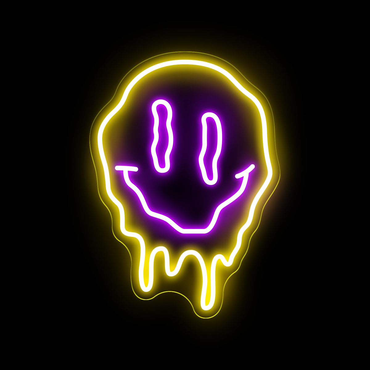 Melting Smiley Face Neon Sign for Bedroom Game Room Retro Y2K Wall Decor (Melting Smiles)