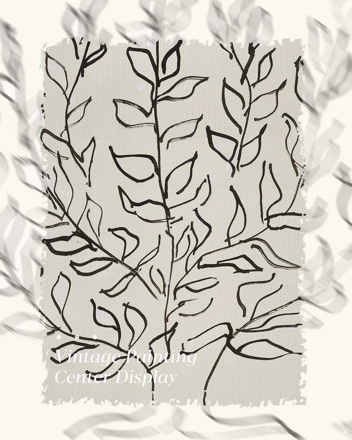 Vintage Framed Canvas Wall Art Plain Tree Drawing (Tree Portraits / 10"L x 10"W)