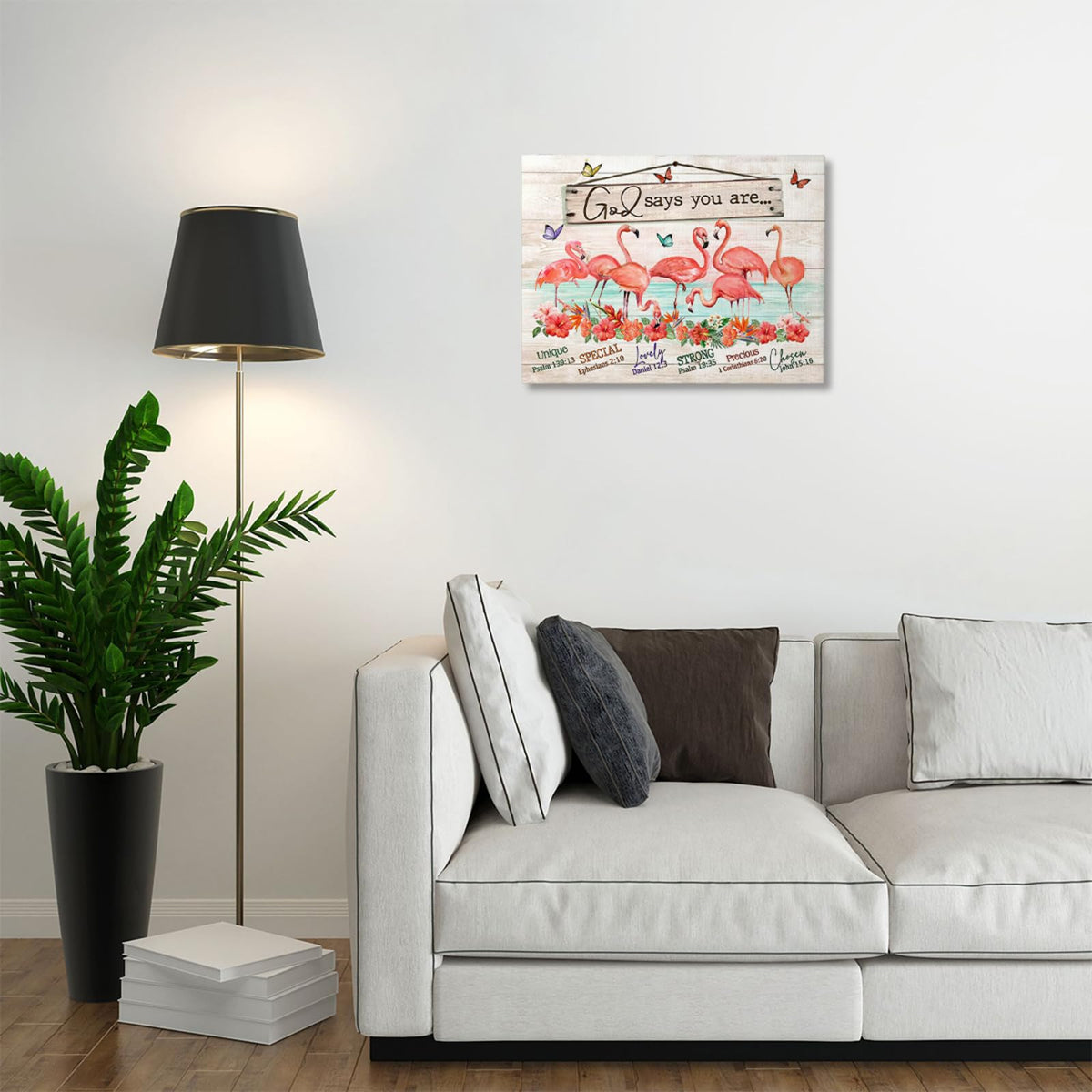 Pink Flamingo Bathroom Decor Wall Art (Pink / 20"L x 16"W)
