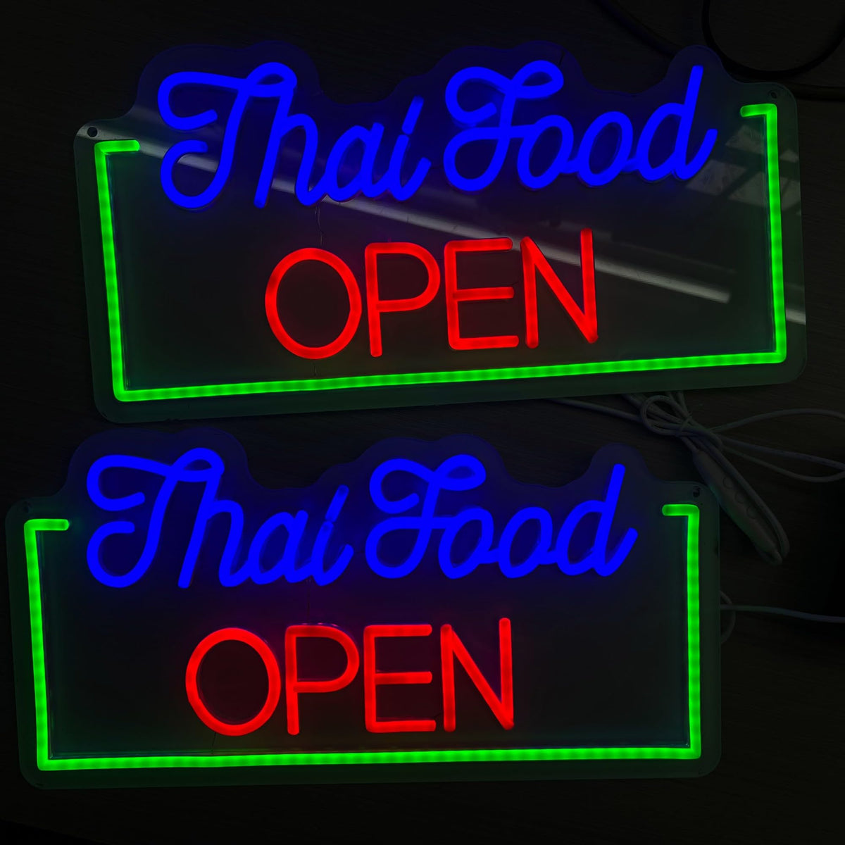 Thai Food Open Neon Sign Asian Cuisine Restaurant LED Wall Decor (Thai food)
