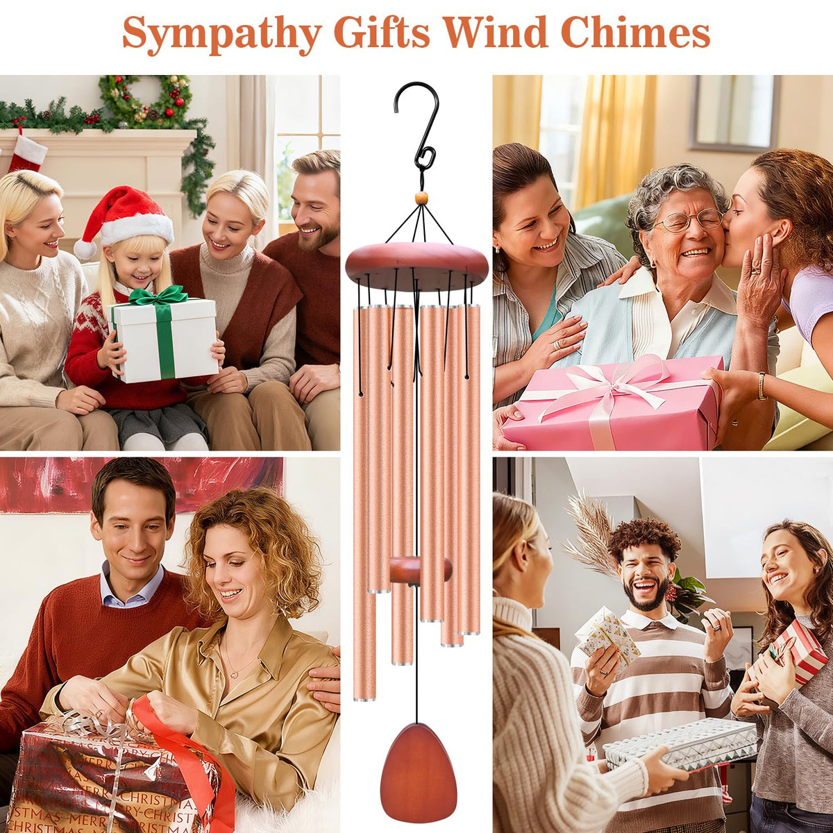 Aluminium Wind Chimes Outside (Rose Gold Wind Chime-36“)