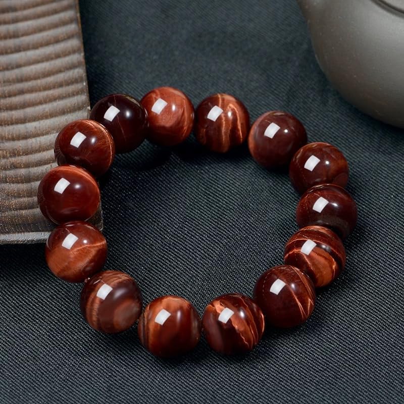 16MM Red Tigers Eye Bracelet for Men (16MM Red Tigers Eye Bracelet)