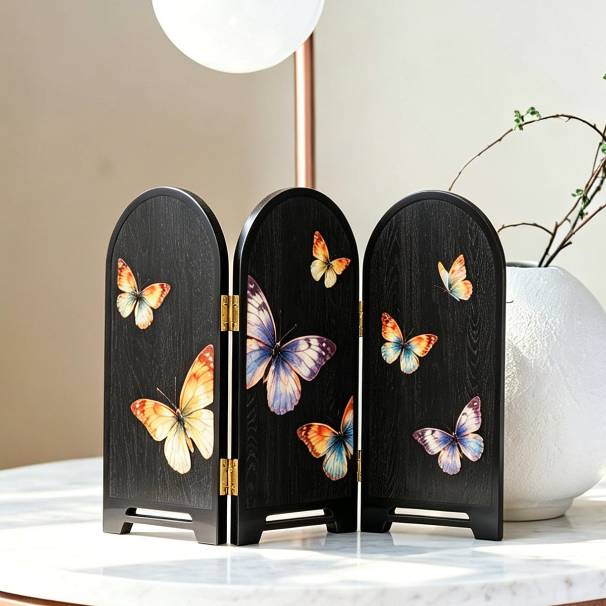 Arched 3 Panel Tabletop Folding Screen (M9361)
