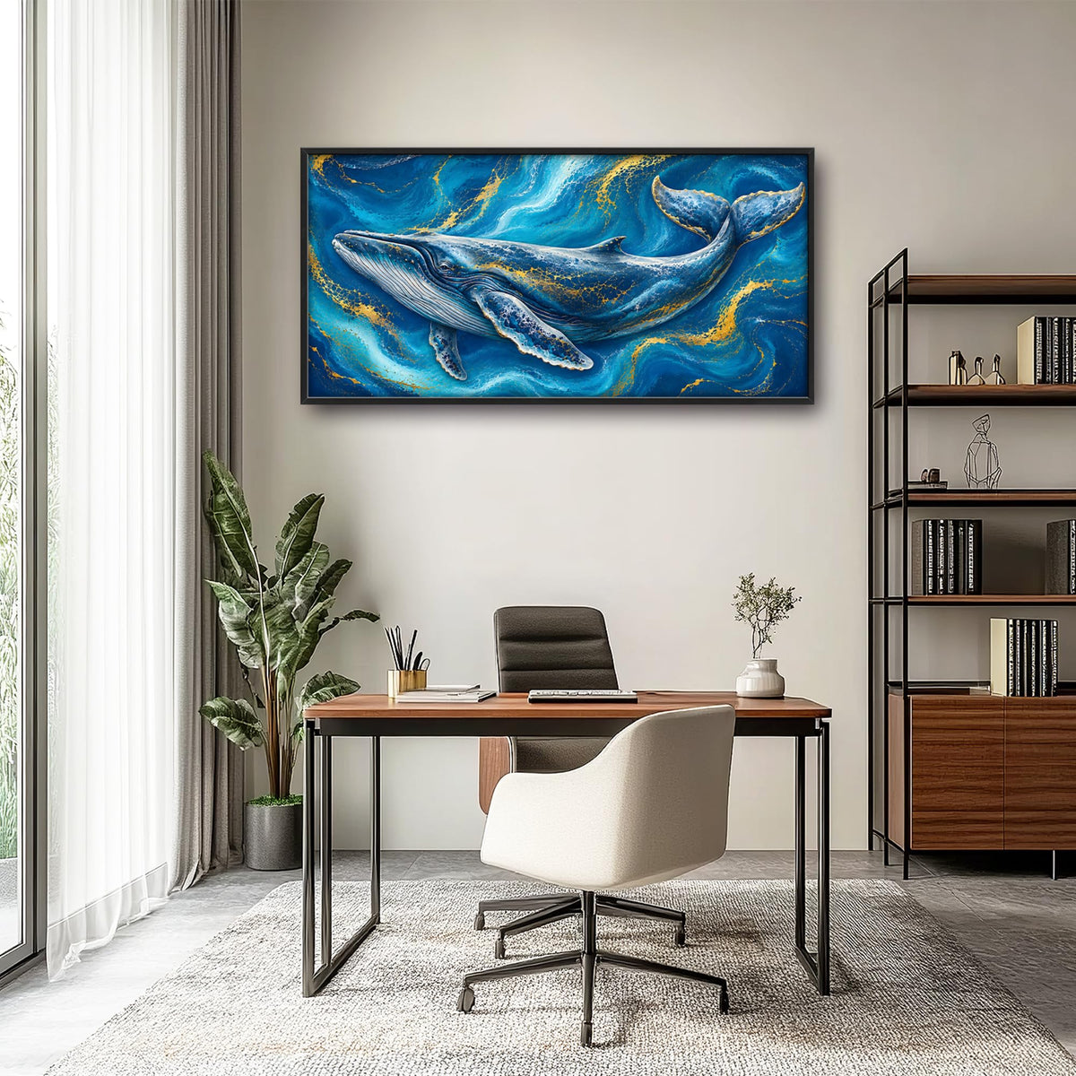 Humpback Whale Large Wall Art (whale / 60"L x 30"W)