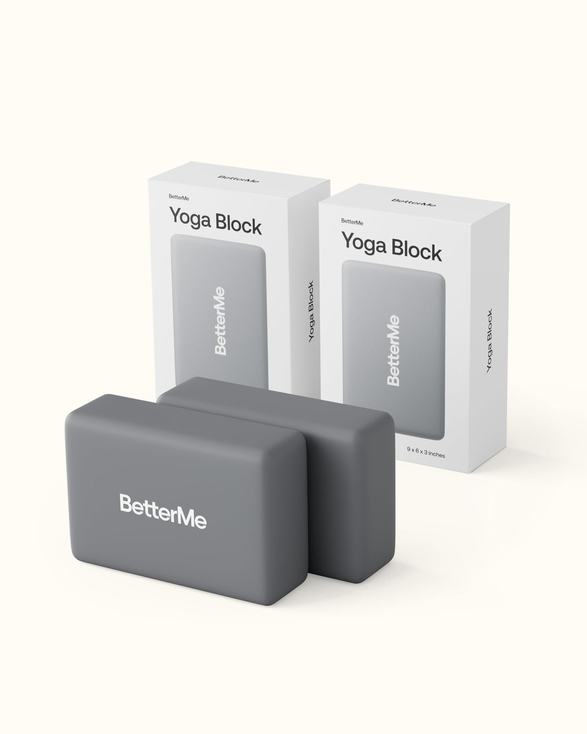 BetterMe Yoga Blocks Set of 2 (Stone Gray)