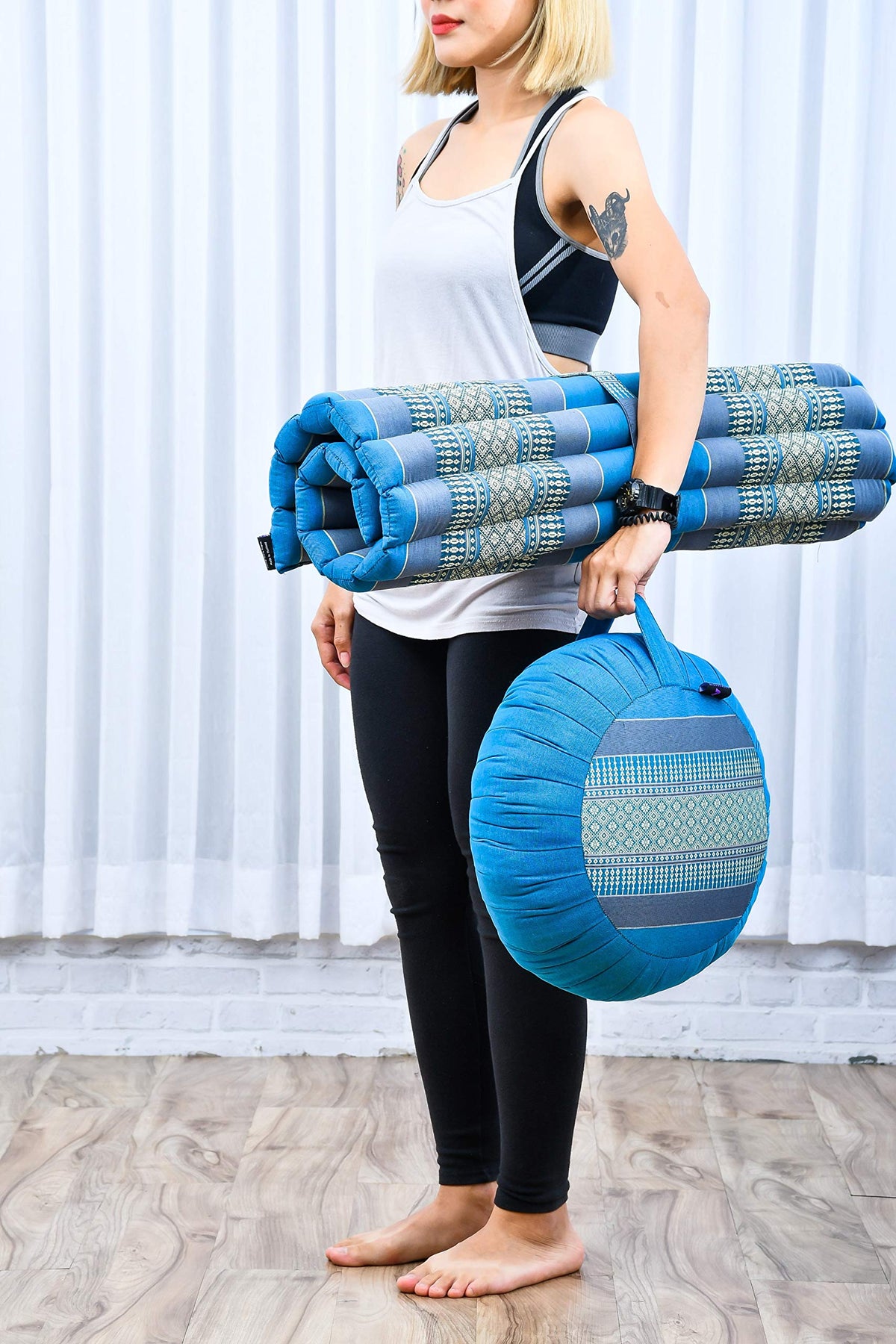 Zabuton Meditation Mat 28 x 28 inches (Sf22 - Blue)