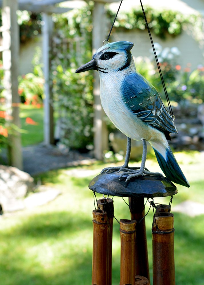 Gifts Bamboo Wind Chime (Hand Painted Blue and White)