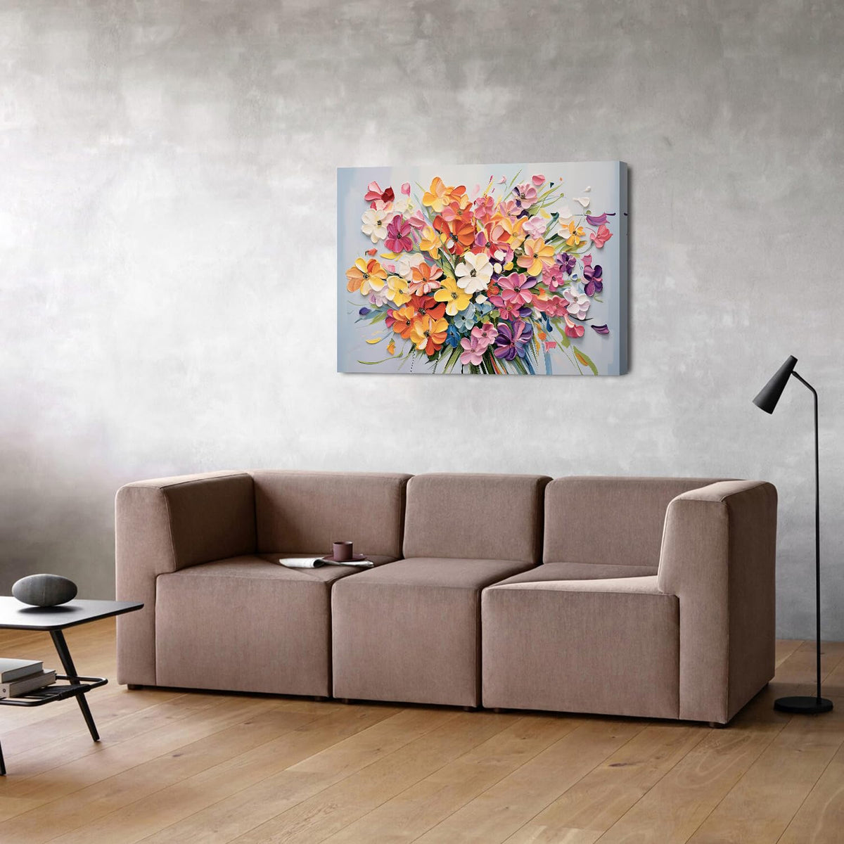 Orange Daisy Wall Art Colorful Wildflower Canvas Print Large Burnt Orange Floral Botanical Wall Decor for Living Room Bedroom Kitchen Watercolor Farmhouse Nature Artwork Bathroom Home Decoration 24x36 (36"L x 24"W / Flower-1)