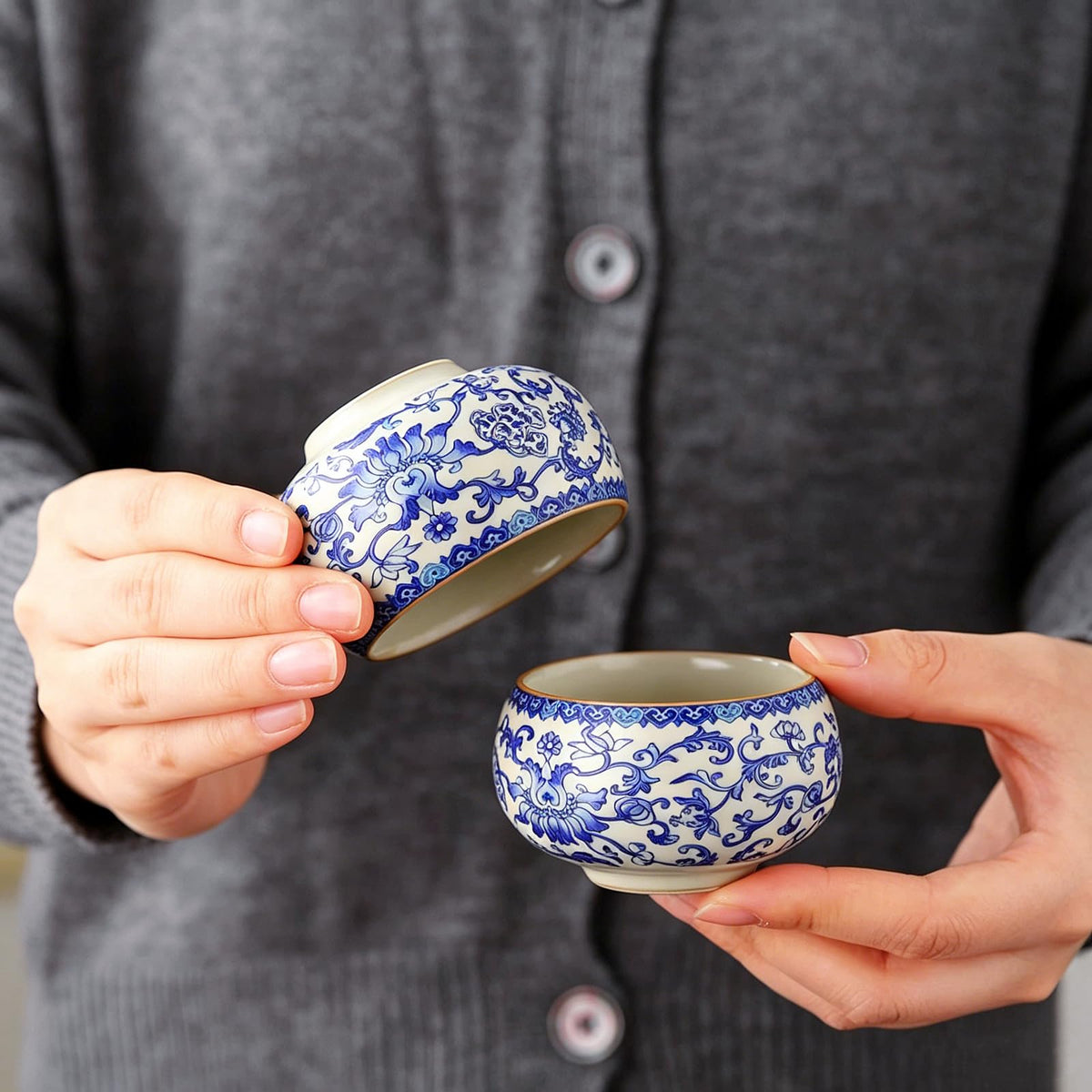 Blue and White Porcelain Kung Fu Tea Set (7.5 oz)