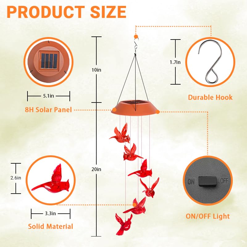 Cardinal Solar Wind Chimes